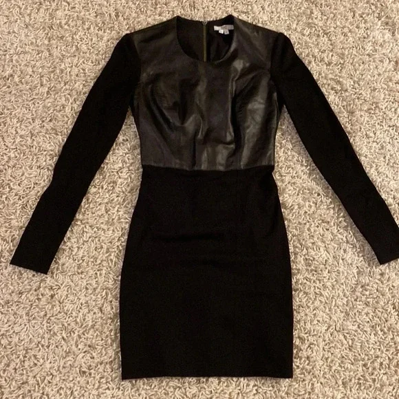 Helmut lang leather dress size P